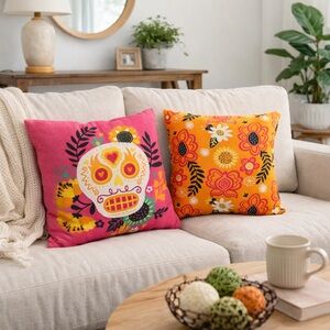 Dia De Los Muertos Reversible Accent Pillows (Set of 2)